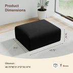 2 Square Cloud Footstool for Living Room, No Assembly Modular Corduroy Convertible Seat, Modern Boneless Style Sofa Accessory for Lounge or Bedroom