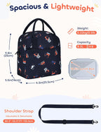 VASCHY Lunch Box Bag for Kids, Insulated Lightweight Lunch Box Tote for Toddler Boys School Daycare Kindergarten Construction Blue