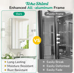 TokeShimi 24x26 Mirrored Medicine Cabinet, Aluminum Recessed Wall Mounted Bathroom Cabinet with Full-Overlay Mirrors