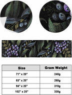 Purple Barrier Bed Runners for Queen Size Beds, Decorative Bed Throws for Foot of Beds, Luxury Bedding Protector Slipcover Vintage Abstract Art Botanical Leaves Bedrunners & Scarves for Hotel, 94"x20"