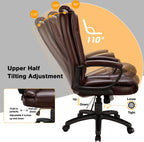 OFIKA Office Chair Computer Desk Chair Gaming - Ergonomic High Back Cushion Lumbar Support with Wheels Comfortable Black Leather Racing Seat Adjustable Swivel Rolling Home Executive (Brown)