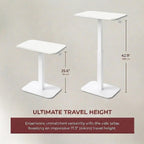 Ergohome™ ELEVANCE Table™ Height Adjustable Minimalist Tables, Laptop Desk, Living Room, Small Side Table, Drink Coffee End Table, Sofa Table, Study and Small Spaces (White Base Cloud White Top)