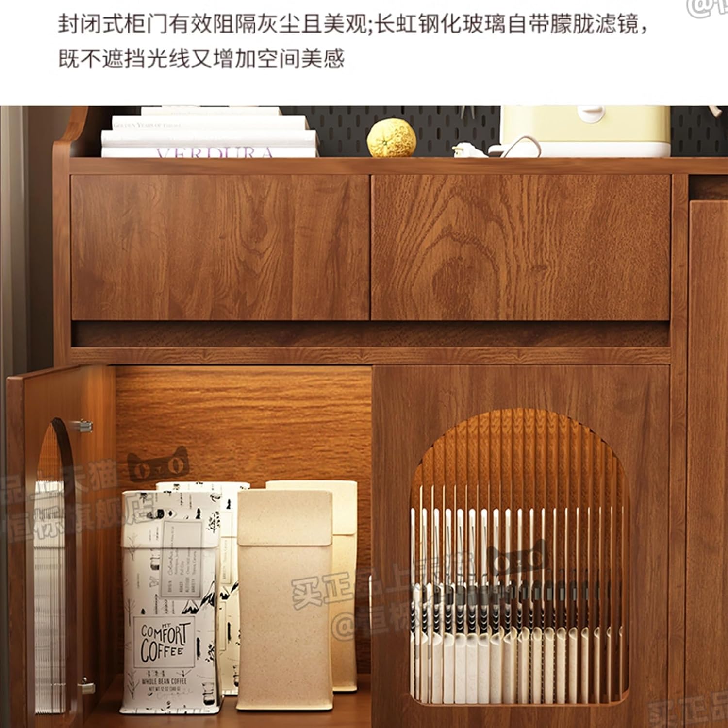 Kitchen Pantry Cabinet with Storage Drawers, Tall Food Pantry Funiture, Sideboard Buffet Cupboard, Freestanding Cupboard, for Living Room,Dining Room(White,170x120cm/66.9x47.2in)