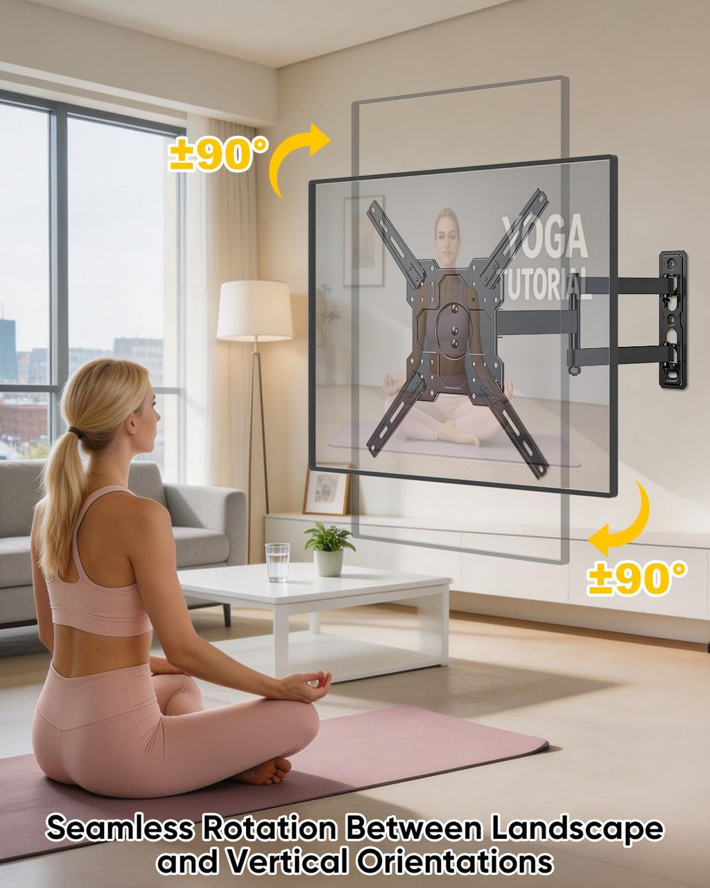 FORGING MOUNT TV Wall Mount for 26-65 inch TVs up to 88 lbs,Rotating Full Motion TV Wall Mount with Articulating Arms, Extension, Tilt, Swivel, Max VESA 400x400mm
