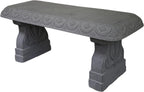 Basalt Grey Garden Bench - Outdoor Benches Weatherproof - Front Porch Seating for Patio Yard - Outdoor Seat Backless Decorative Pedestal Garden Furniture - Realistic Stone Look - Concrete Look