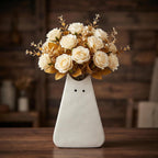 Adorable White Cat Vase - Modern, Simple & Creative Ceramic Flower Vase, Perfect Unique Gift for Girls, Women, Mothers & Cat Lovers - Ideal for Home Decor