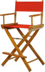 Casual Home 24" Director's Chair Honey Oak Frame-with Red Canvas, Counter Height