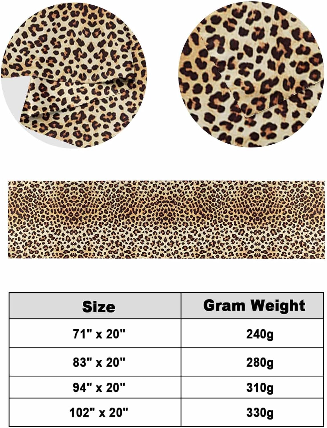 Farmhouse Brown Tan Leopard Print Bed Runners for Bedroom Hotel,Decorative Bedding Scarf Abstract Wild Animal Texture Bed End Blanket Bedding Runner Scarves for California King Size Beds,102x20in
