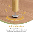 2 Tier Bamboo End Table, Narrow Side Table with Adjustable Feet, Waterproof Small Bedside Table, Nightstand, Entryway Table for Living Room Bedroom Bathroom, No Tool Assembly, 66LBS Capacity