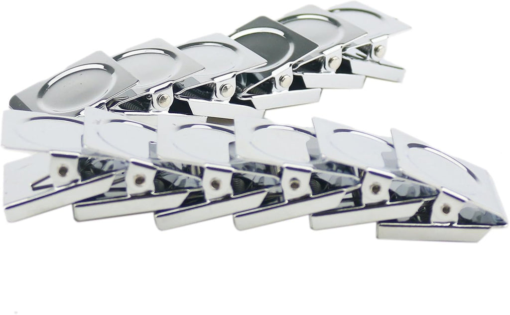 Ogrmar Metal Clip 1.2"-12 Pack Refrigerator Whiteboard Wall Magnetic Memo Metal Clip (1.2")