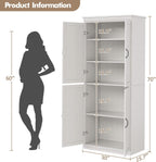 CABIHOME 38.58×17.72×11.42 Inch Tall Slim Pantry Cabinet, PB Freestanding Storage Cabinet, Kitchen Hutch with Doors for Living Room & Kitchen