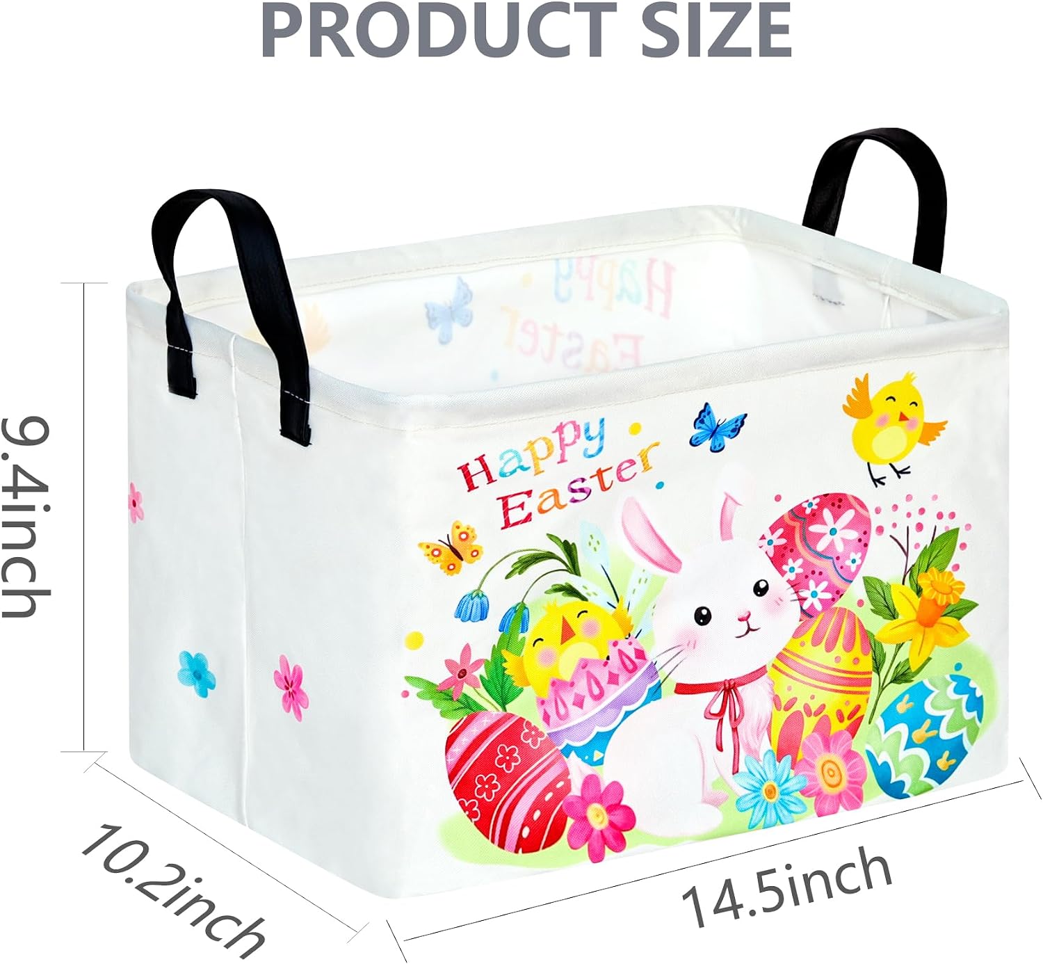 Easter Storage Basket Easter Bunny Storage Bin Collapsible Nursery Hamper Clothes Box Book Shelf Basket Easter Bunny Eggs Decor Easter Gifts