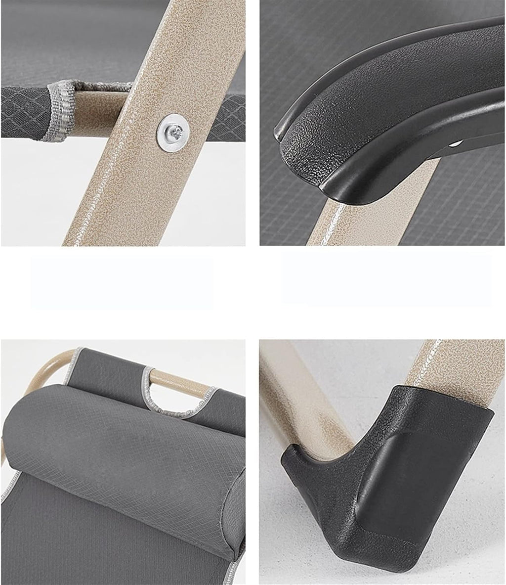 Folding Gravity Chair for 250kg Indoor&Outdoor Adjustable Recliner with Steel Frame and Armrest Lounge(Grey)