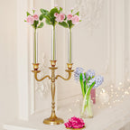 6 Pack 7.9" Glass Bud Vase Taper Candle Holder's Bud Vase for Flower Candlestick Sizes from 22mm to 27mm Adjustable Designed Specially for Taper Candle Holder for Tablescapes, Wedding Decor