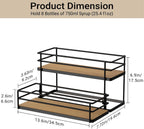 THYGIFTREE Coffee Syrup Rack Organizer 8 Bottle Syrup Holder Stand 2-Tier Syrup Storage Shelves Wine Rack for Kitchen Coffee Bar Station