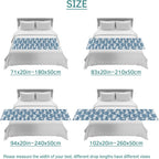 Blue Palm Tree Bed Runners for Twin Size Bed, Summer Tropical Coastal Nautical Beach Silver Tree Leaf Bedding Scarf for Home Hotel Decorations, 71''x20''