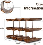 Countertop Wine Rack - 12 Bottle Freestanding Wine Bottle Holder Stand - 3 Tier Wooden Wine Storage Rack - Walnut Wavy Wine Organizer for Cabinet Pantry Home Kitchen Bar
