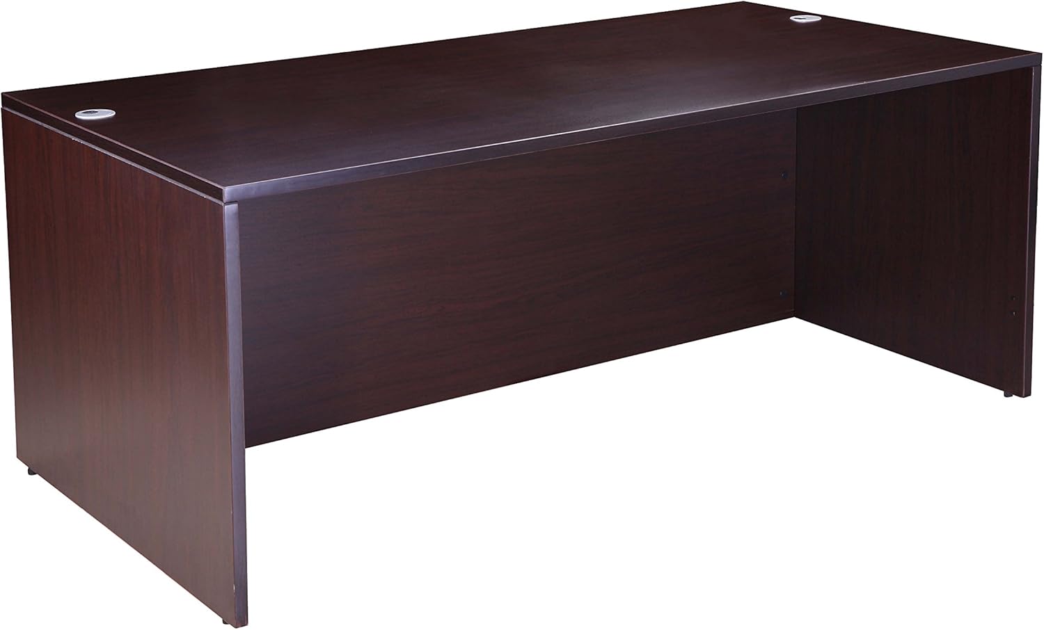 Boss Office Products Holland 71" Executive U-Shape Desk with File Storage Pedestal and Hutch, Mocha