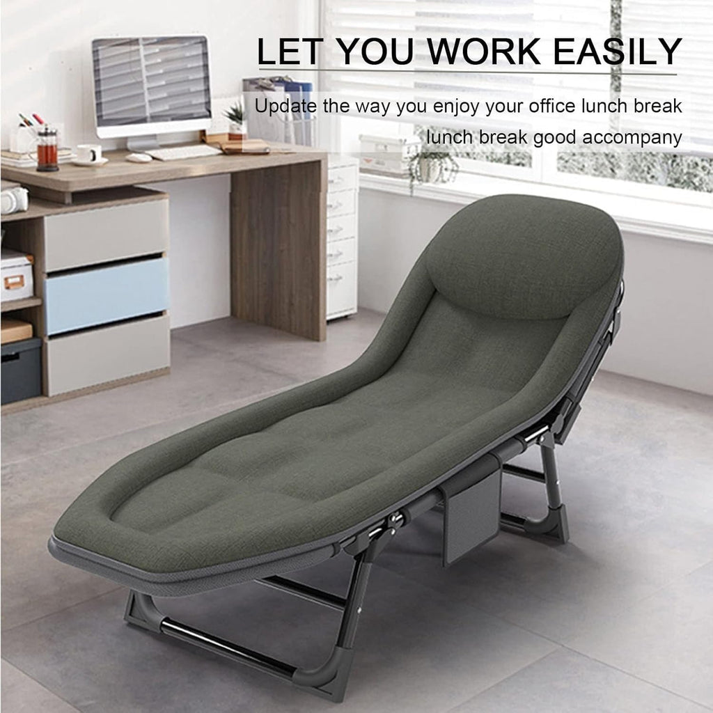 Camping Cot for Adults with Cushion, Portable Folding Camping Cot, 5-Position Folding Chaise Lounge Chairs(B1)