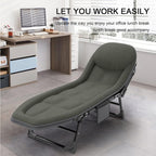 Camping Cot for Adults with Cushion, Portable Folding Camping Cot, 5-Position Folding Chaise Lounge Chairs(B1)