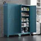 COFaR 71'' Tall Metal Storage Cabinet, Farmhouse Kitchen Pantry Cabinet with Doors and 4 Adjustable Shelves, Metal Pantry Storage Cabinets for Kitchen, Laundry, Peacock Blue 5-Tier