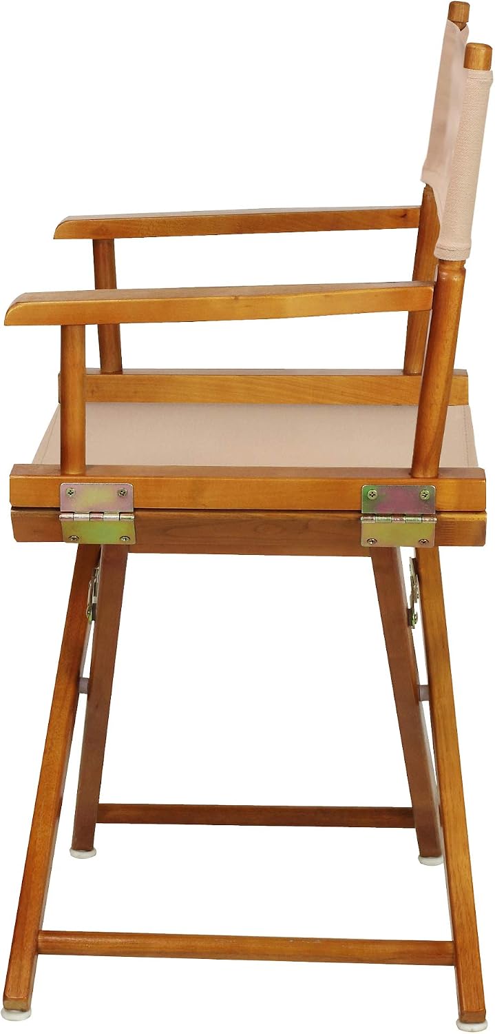 Casual Home Director's Chair ,Honey Oak Frame/Tan Canvas,18" - Classic Height