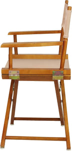 Casual Home Director's Chair ,Honey Oak Frame/Tan Canvas,18" - Classic Height