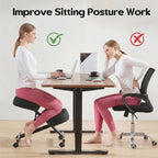 Kneeling Chair Office Chairs for Home Comfy Office Chair Adjustable Height Armless Office Chairs with Wheels Work Chair Black Without backrest