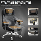 Big and Tall Office Chair 650lbs,Heavy Duty Office Chairs with Dual Rubber Wheels,Extra Wide Desk Chair,Adjustable Ergonomic Lumbar Support,High Back Rocking Computer Chair for Heavy People