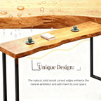 78.7in Bar Table,Solid Wood Narrow Counter Height Table, Industrial Kitchen Dining Table, for Coffee Shop, Living Room, Party Room, Small Space, Pub (78.7 * 17.71 * 41.3in)