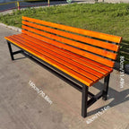 Patio Benches for Outdoors Bench Rest Area Shoe Changing Stool Solid Wood Back Outdoor Courtyard Square Seat Park Row Chair Garden Benches for Outdoors