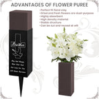 Cemetery Vases with Spikes and Flower Clay, Metal,Cemetery vases for Grave with Drainage Holes for Fresh/Artificial Flowers,Flower Holder for Cemetery,Memorial Day Grave Decorations for Cemetery