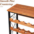 Sonyabecca 48 Bottle Wine Rack Freestanding Floor with Wood Top,8-Tier Wine Storage Shelf with Serving Station, Wine Holder for Kitchen, Bar, Dining Room, Home Bar Cabinet for Wine Bottles, No Wobble