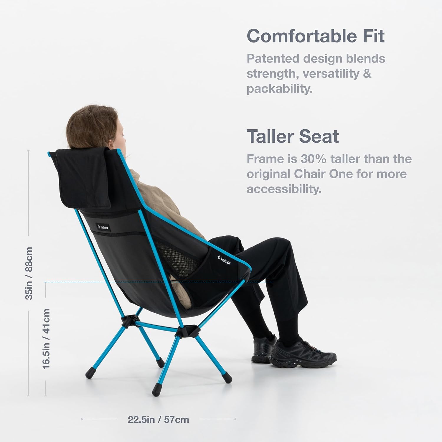 Helinox Chair One Highback (re) High-Performance Camping Chair,2.6lbs, Camping Chairs High Back, Packable, Portable Chair for Backpacking, Camping, Hiking, Travel, Heritage Multi Block
