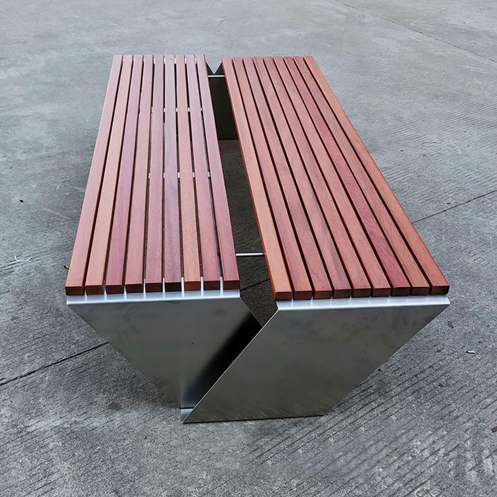 Patio Benches for Outdoors Creative Outdoor Stainless Steel Seat Park Leisure Chair Square Garden View Beach Shopping Mall Rest Bench Garden Benches for Outdoors