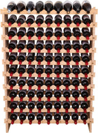 90 Bottle Stackable Storage Modular Wine Rack Cabinet Bamboo freestanding Floor Wine Holder Display Shelves