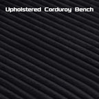 51.5" Corduroy Storage Bench, End of Bed Bench with Storage, Upholstered Bedroom Bench with Rolled Arm, Ottoman Bench for End of Bedroom, Living Room, Entryway (Black)
