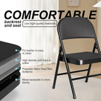 Set of 4 Folding Chairs with Cushion, No Assembly Wedding Chair, 280 LBS Capacity, Padded Folding Chairs 2 Pack for Banquet, Party, Picnic, Outdoor & Indoor Events, Black