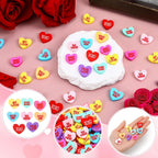 80Pcs Fake Conversation Hearts,Mini Valentines Polymer Clay Conversation Heart Charms Decor Vase Filler for Crafts Pastel Candy Vase Filler Table Decor for Wedding Party Home Decor