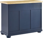 Crosley Furniture Madison Madison Kitchen Island, Microwave Stand, Coffee Bar, with Storage Shelves and Drawers, Navy