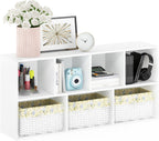 Furinno LUDER Book Shelf, 7-Cube Bookshelf, Bookcase with Open Shelves, 9.4 x 19.5 x 41.7, Easy Assembly, for Living Room, Bedroom, Home Office, Plain White