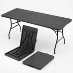 SEALAMB 6 Feet Foldable Table with Built in Handle & Steel Legs,6FT Heavy Duty Folding Portable,Perfect for Party, Dining, Wedding, Events, Picnic Indoor, Outdoor, Camping, Utility, Folding - 6 Ft