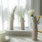 MOUGIGI Family Face Vases Set of 3 - Cute Handmade Ceramic Bud Vases for Pretty Flowers - Unique Modern Decor - Aesthetic Small Flower Holders for Home Elegance