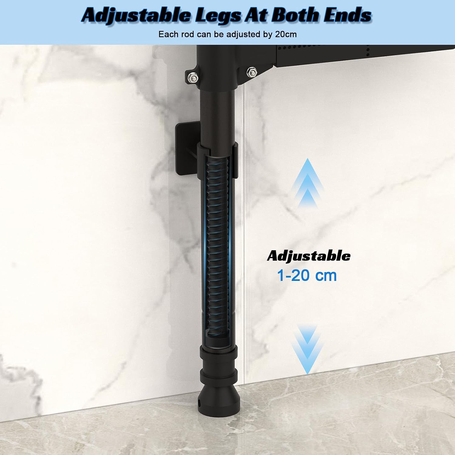4-Tier Over The Toilet Storage Shelf, Adjustable Carbon Steel Bathroom Organizer, No Drill Tension Mount Freestanding Shelving Unit for Small Rooms, Space Saving Above Behind Toilet