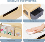 OOOK Kids Table and Chairs Ages 3-7, 4 in 1 Toddler Desk and Chair Set with Whiteboard, Blackboard, Storage Drawer and Book Rack. Toddler Activity Table for Kids Room, Nursery and Playroom