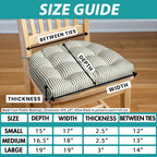 Barnett Home Decor Chair Cushions for Dining Chairs - 15x17 Kitchen Chair Cushions - Machine Washable, Made in USA - Latex Foam Comfort Chair Pads - Montgomery Green Small Pack of 4