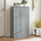 TANGZON 41"/47" Kitchen Cupboard, Kitchen Pantry Cabinet with Doors & Adjustable Shelves, Space Saving Larder Storage Cupboard Organiser for Dining Room Living Room Entryway (60 x 30 x 104cm, Grey)