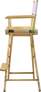 Casual Home 30" Director's Chair Natural Frame-with White Canvas, Bar Height