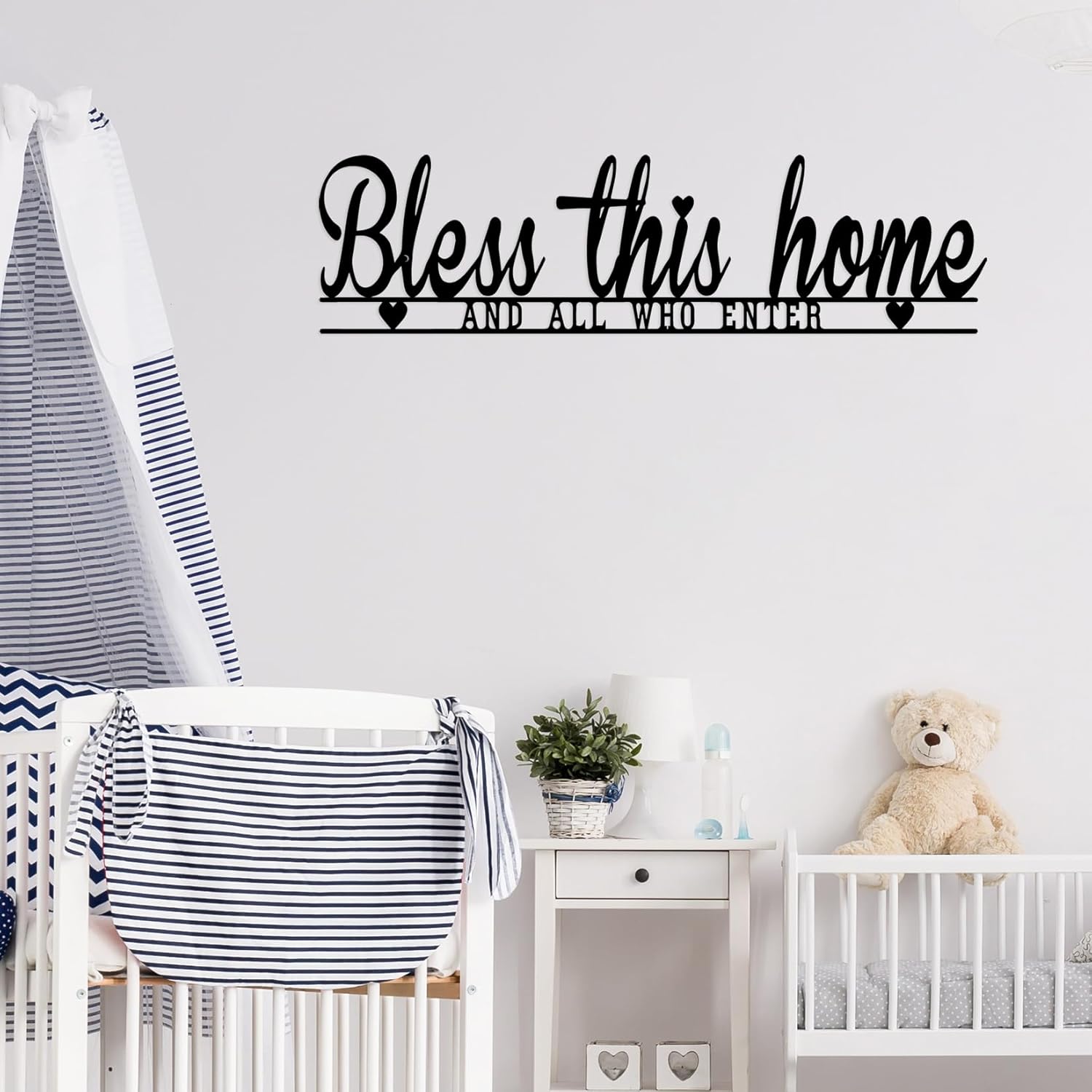 Bless This Home Wall Decor, Blessed Wall Decor, Black Metal Bless This Home Sign, Metal Wall Art Farmhouse Entryway Sculptures for Home Decor Inspirational Quotes, for Hallway, Kitchen, Living Room