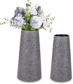 Bdor Ceramic Vase Set of 2, Modern Farmhouse Home Decor, Grey Vase with Polka Dots, Perfect for Dining, Living, Bathroom & Kitchen